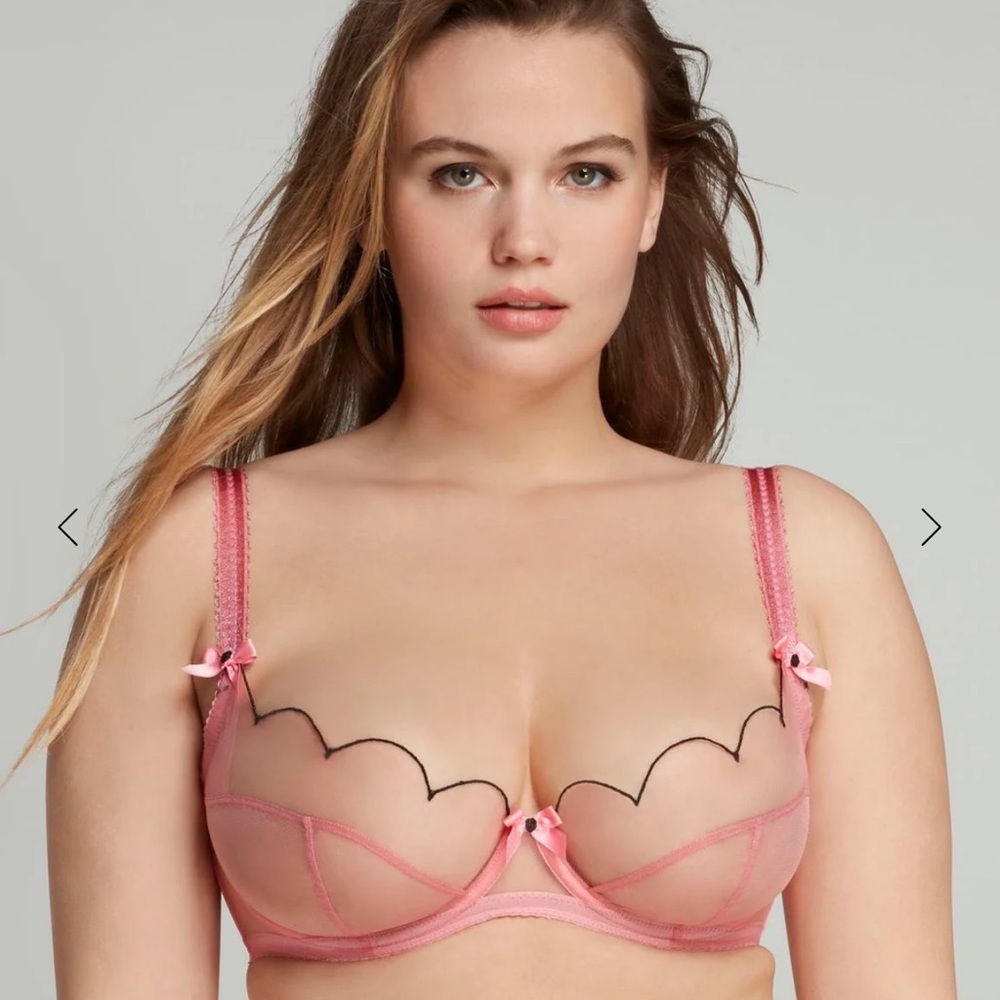NWT Agent Provocateur - Lorna Plunge Underwired Bra - Baby Pink